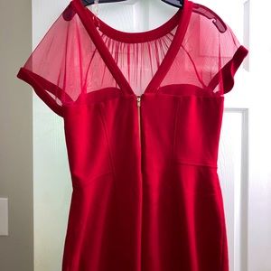 Gorgeous Red Maggie London dress with lace application from Nordstrom